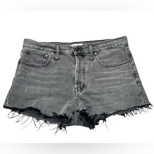Madewell Relaxed Black Denim But Fly Shorts size 30